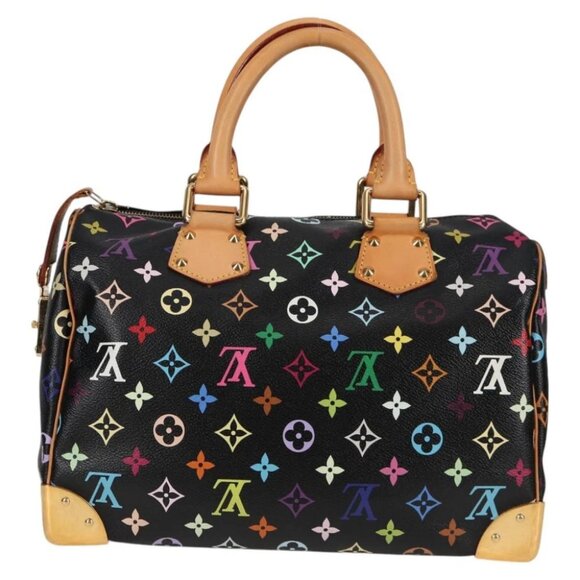 LOUIS VUITTON Monogram Multicolor Speedy 30 Hand Bag Black M92642 Auth 128856V - Picture 6 of 16